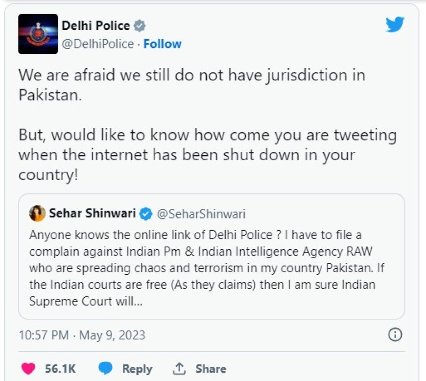 Delhi Police's Witty Response to Pakistani Actor's Tweet Goes Viral